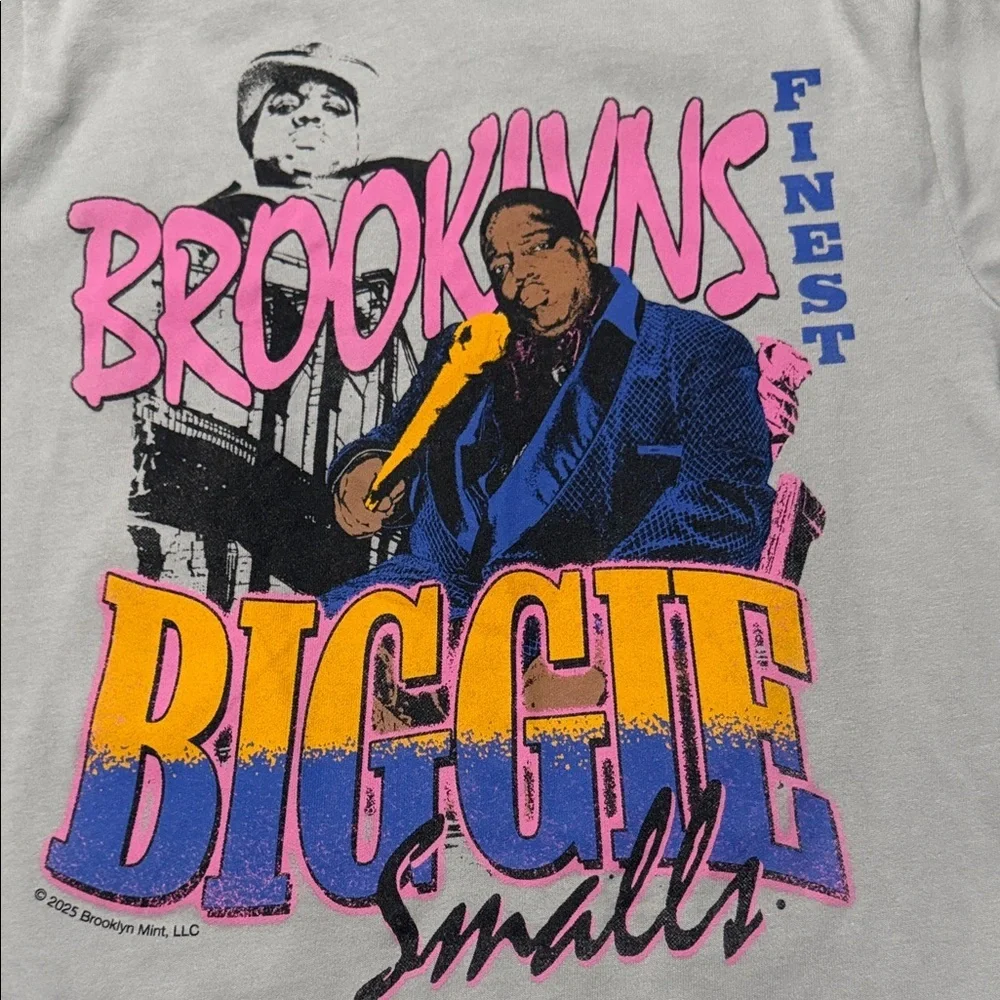 Abercrombie Kids Boys Light Gray Biggie Notorious Graphic Tee size 11/12